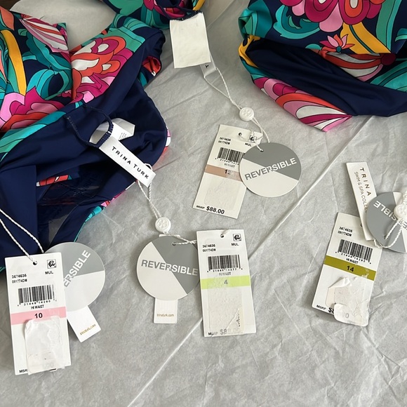 Trina Turk India Garden High Waist Reversible Bikini Bottom - Picture 11 of 11